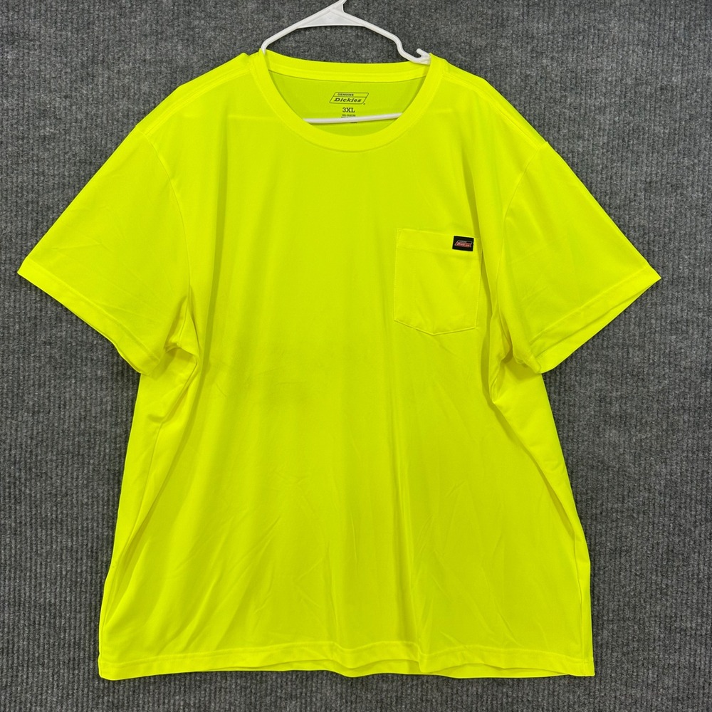 Dickies Pocket T-Shirt Mens 3XL Yellow Good Hi-Vis Polyester GS417EW